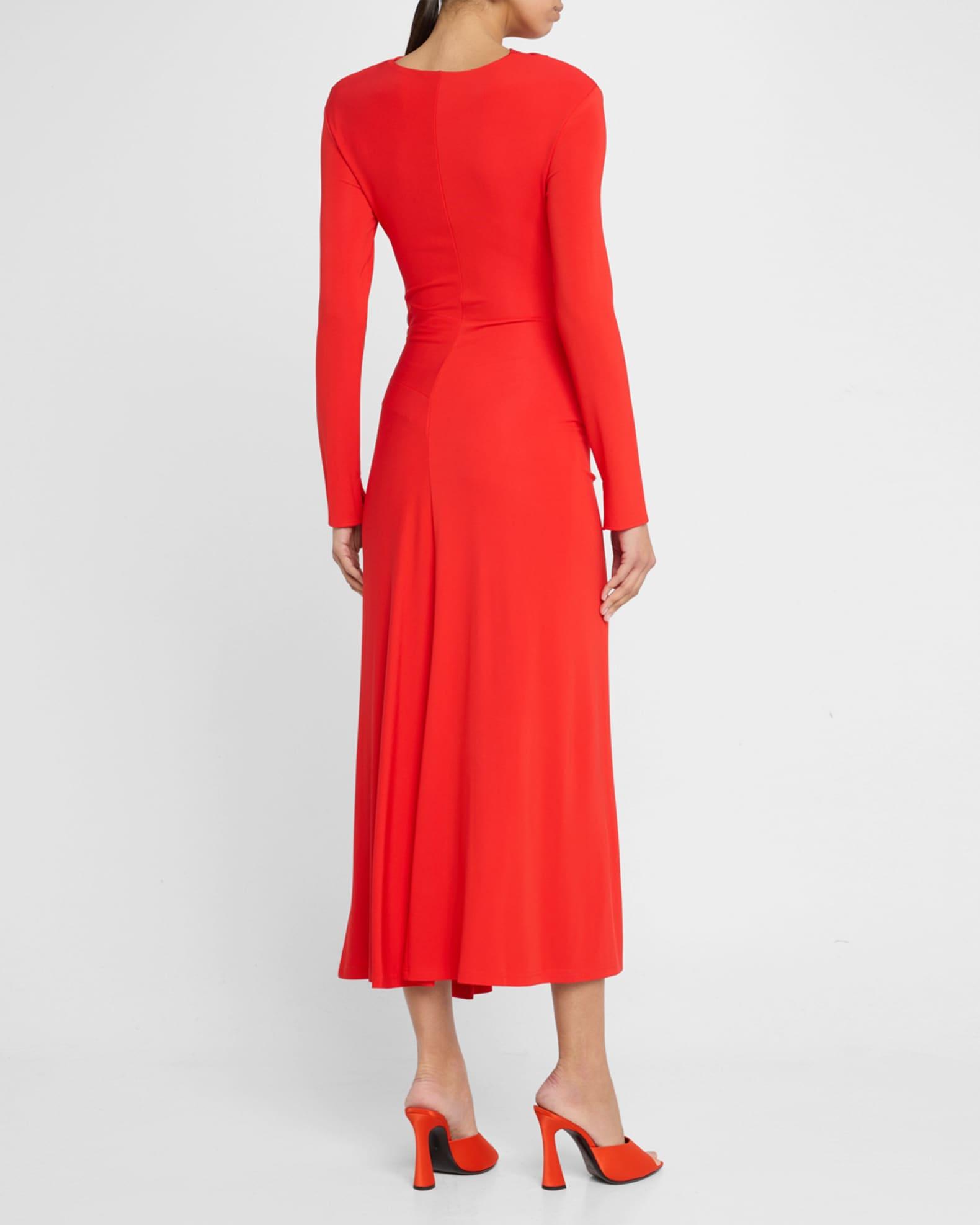 Ferrera Ruched Long-Sleeve Midi Dress Product Image