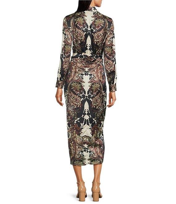 Alex Marie Adriana Collared Tie Waist Midi Dress Product Image