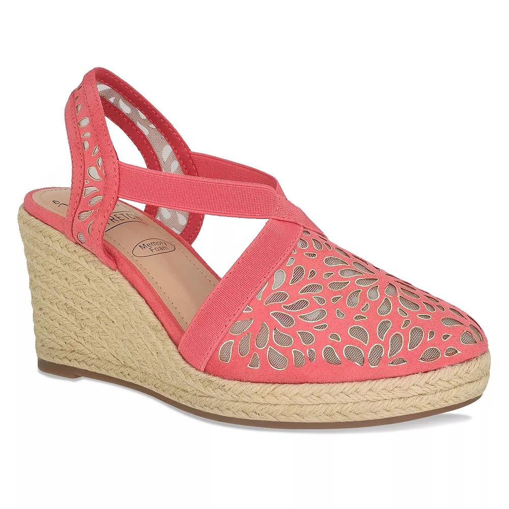 Impo® Tuccia Women's Memory Foam Laser Platform Wedge Stretch Sandals, Size: 8, Rosey Pink Product Image