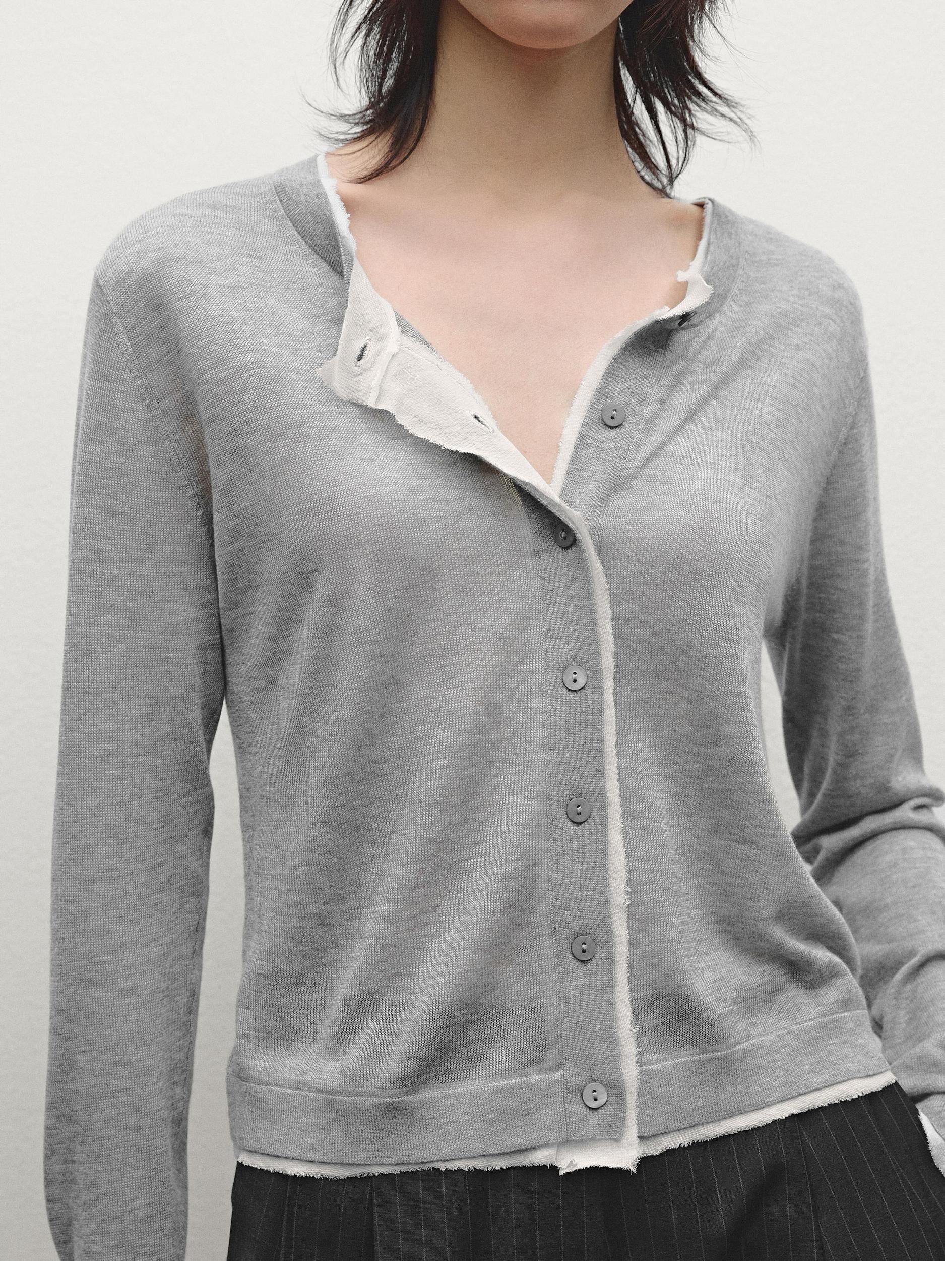 Lightweight cardigan with distressed detail Product Image