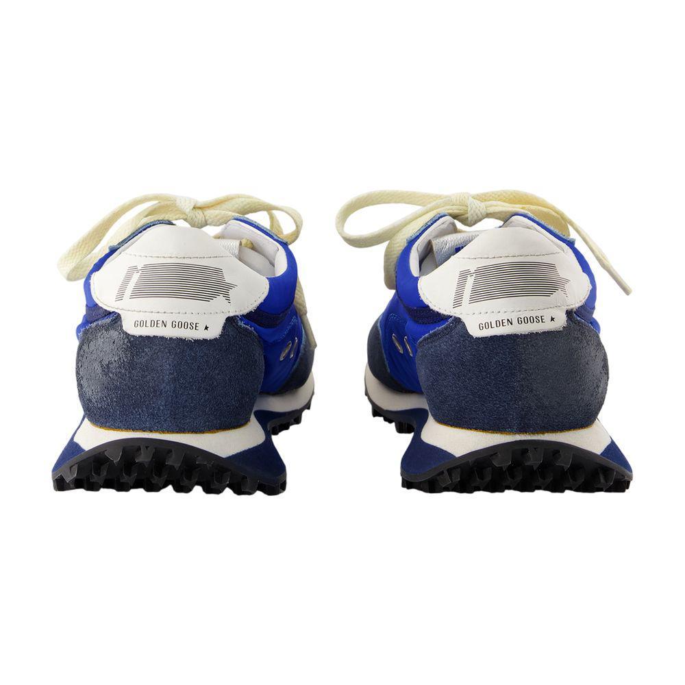 GOLDEN GOOSE Deluxe Brand Running Marathon Nylon Upper Suede Sneakers In Blue Product Image
