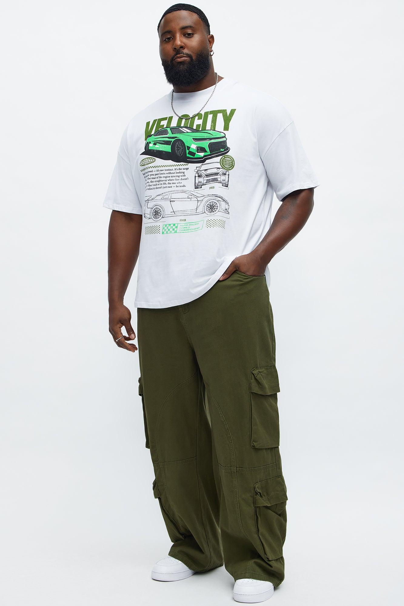 Velocity Oversized Short Sleeve Tee - White Male Product Image