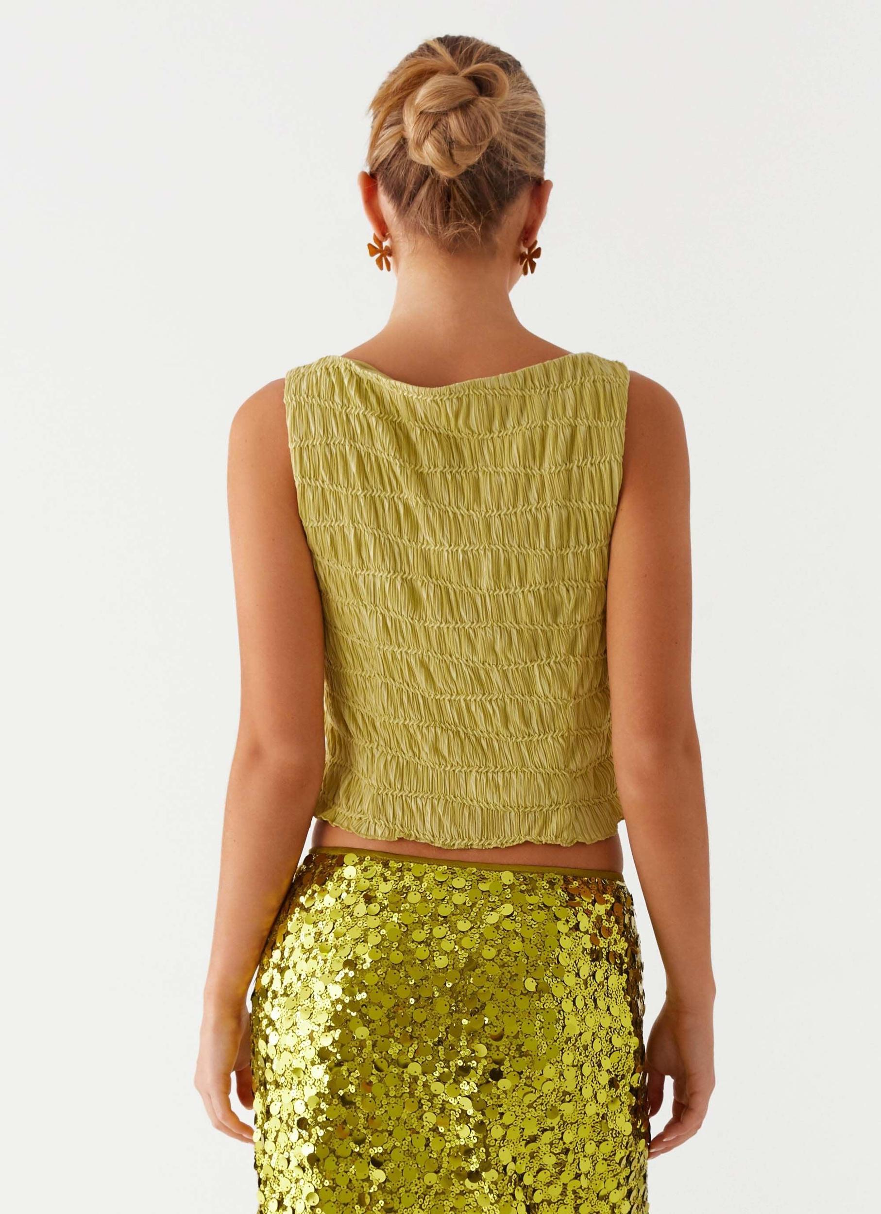 After Midnight Low Rise Sequin Mini Shorts - Olive Product Image