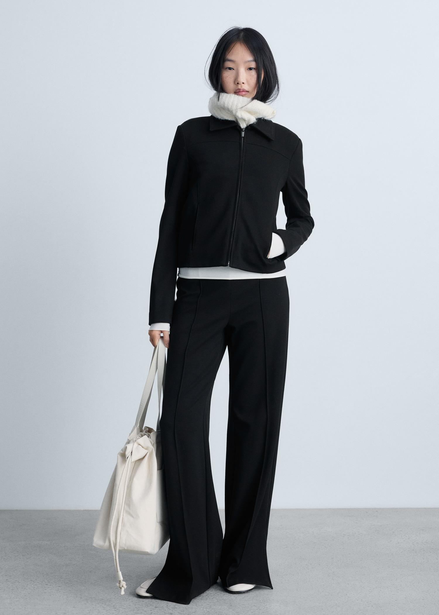 Zipper fitted jacket - Women | MANGO USA Product Image