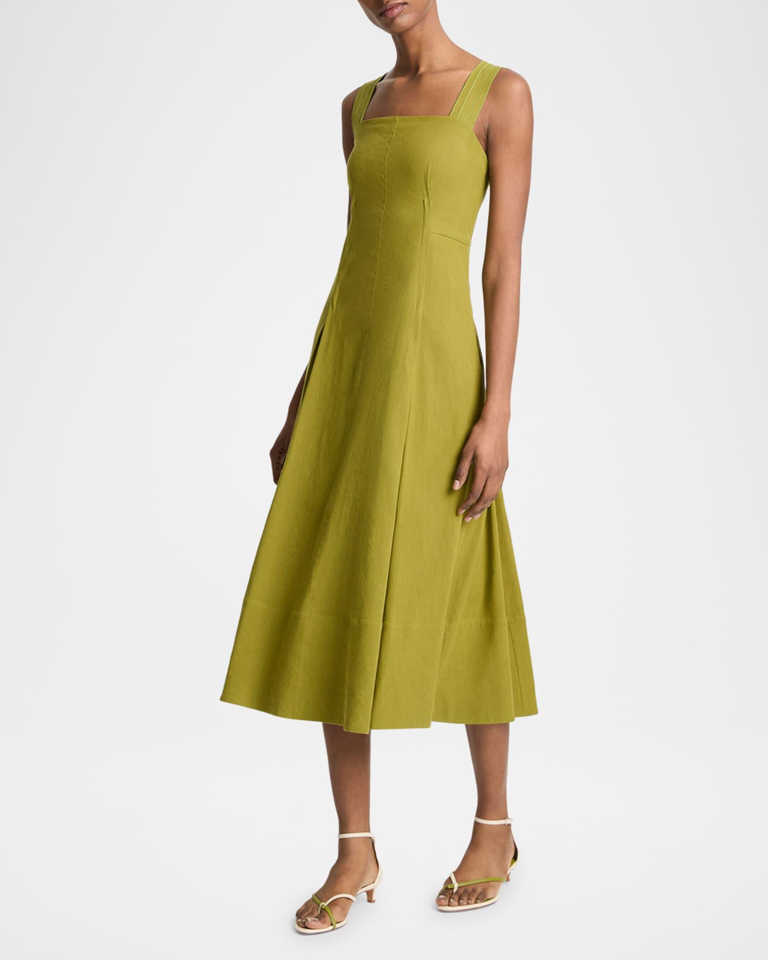 Sleeveless Linen-Blend Cami Dress Product Image