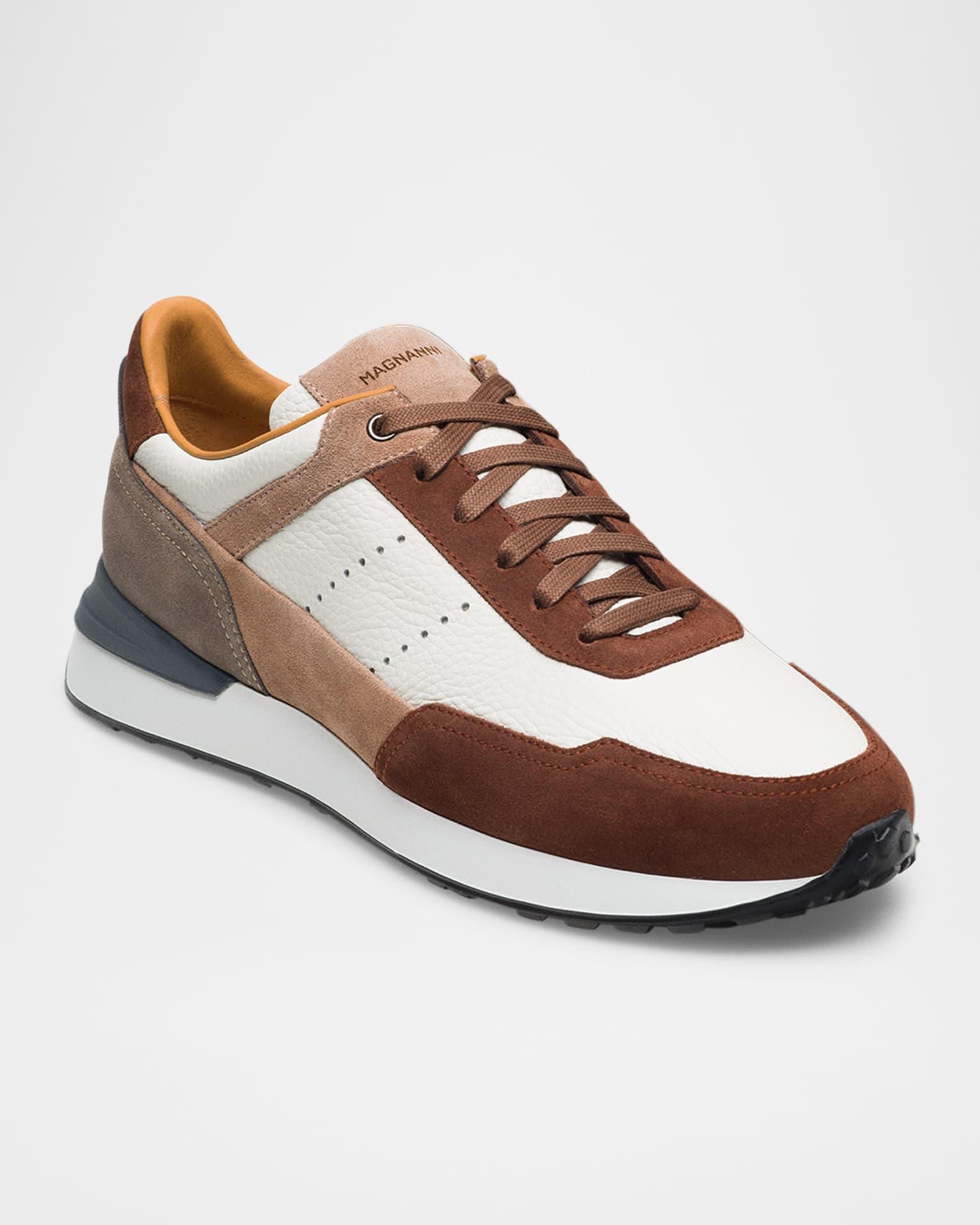 Men's Bravo Leather and Suede Runner Sneakers Product Image
