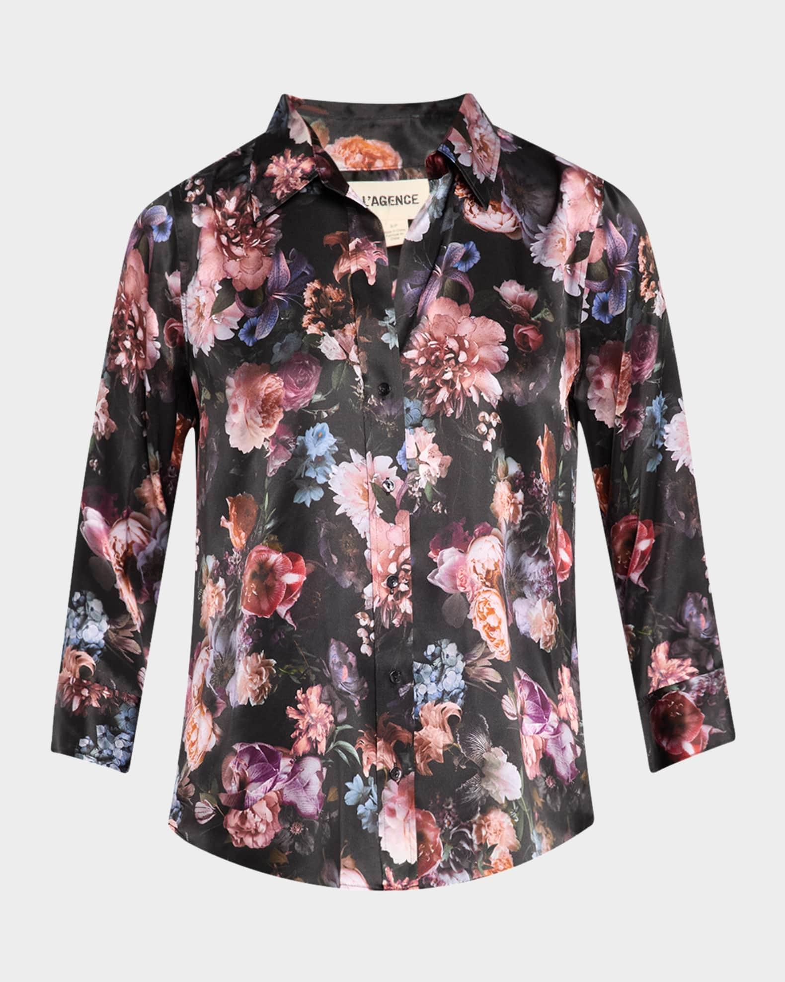 Dani Floral Silk Blouse Product Image
