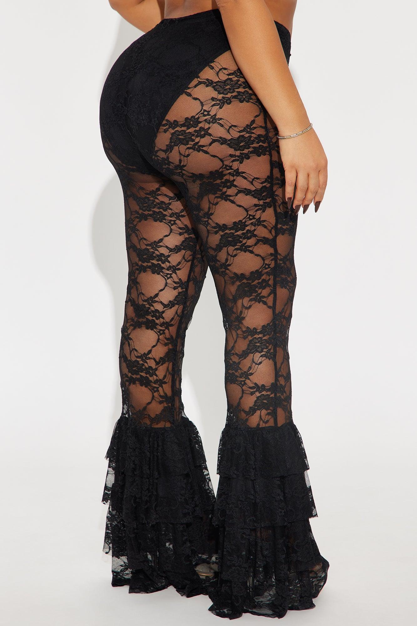 My Kind Of Fun Lace Flare Pant - Black Product Image