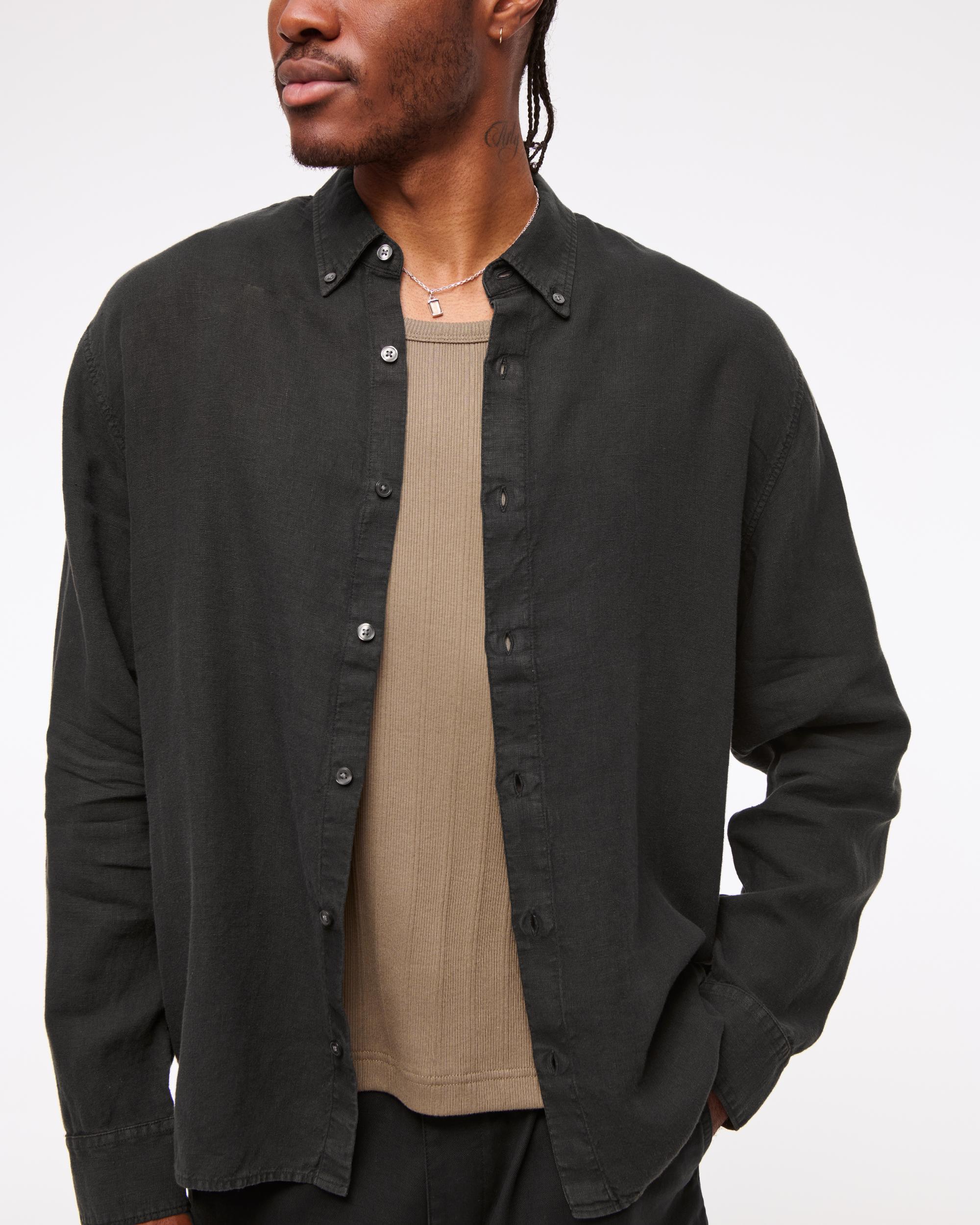Linen Button-Up Shirt Product Image