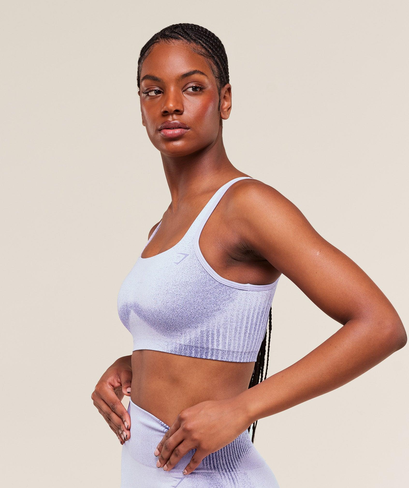 Gymshark Diffuse Seamless Sports Bra - Fresh Lilac/Cobalt Purple Female Product Image