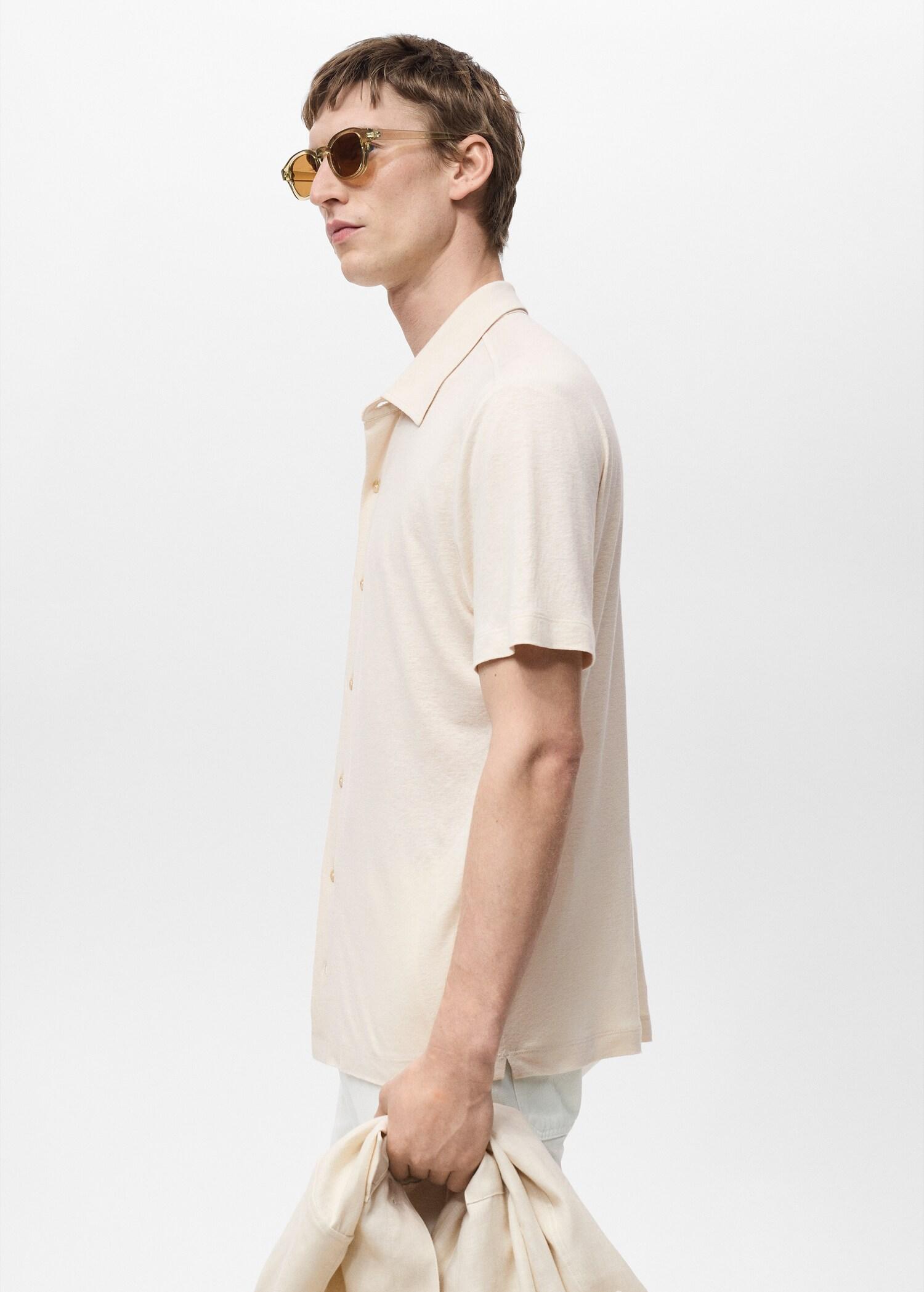 Regular-fit linen shirt - Men | MANGO USA Product Image