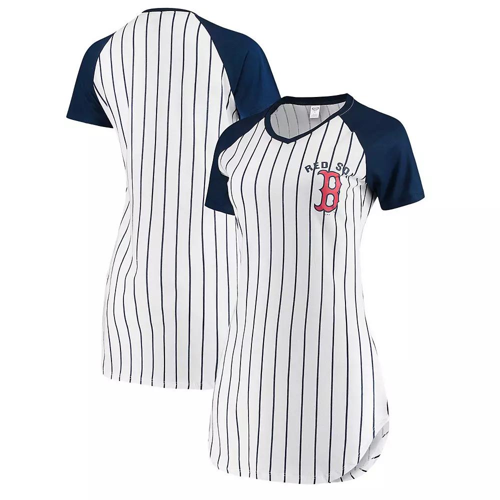 Women's Concepts Sport White Boston Red Sox Vigor Pinstripe Nightshirt,  Product Image