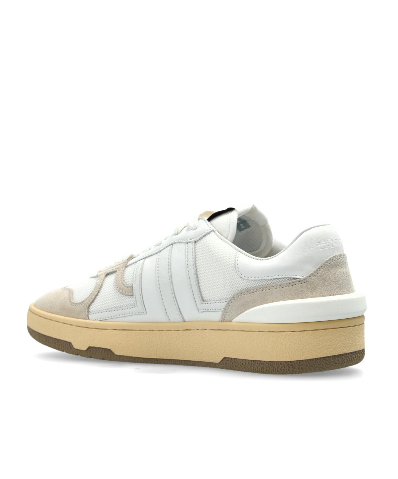 LANVIN Mesh And Leather Clay Sneakers With In White Product Image