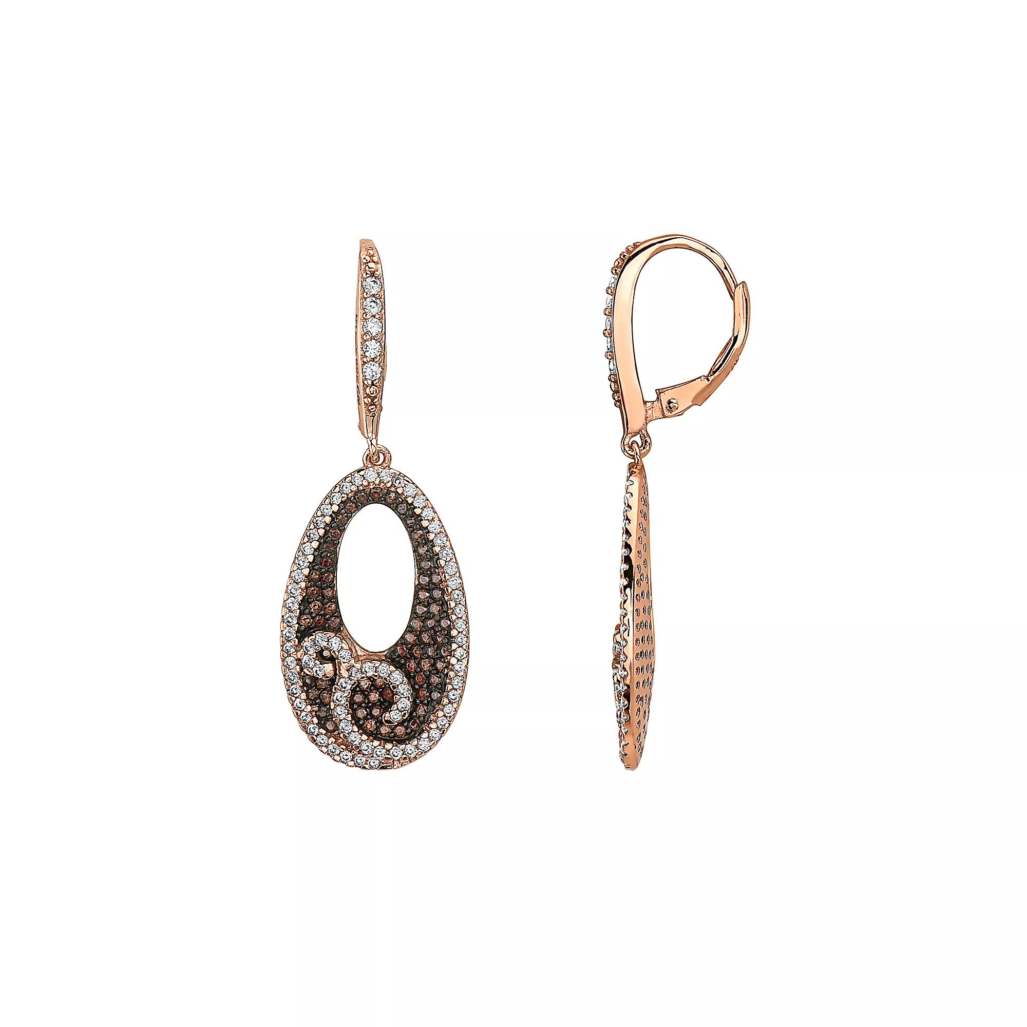 18k Rose Gold Over Sterling Silver Morganite Drop Earrings, Womens, Multicolor Product Image