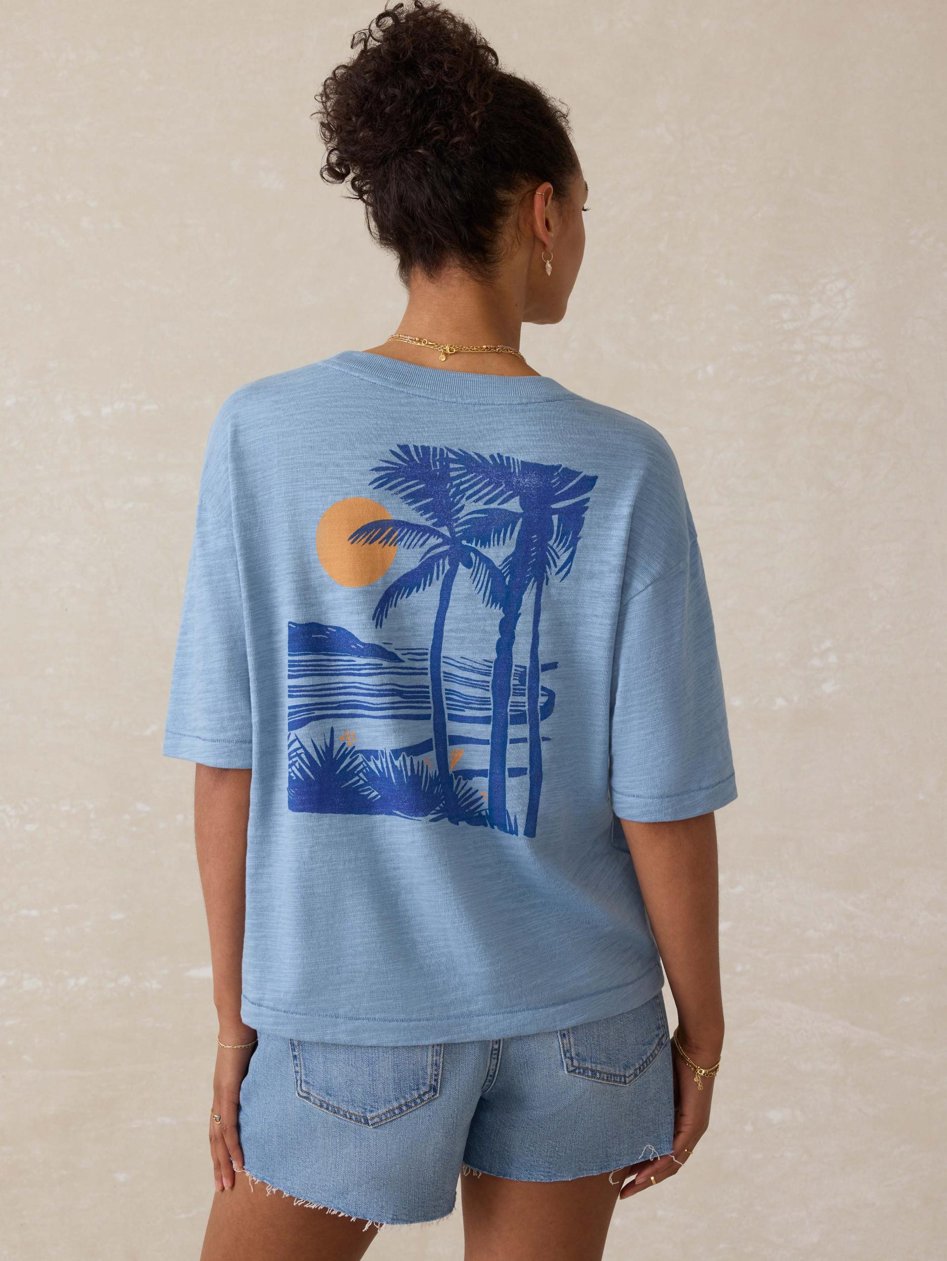 Sunwashed Slub Vintage Tee - Dusty Blue Female Product Image
