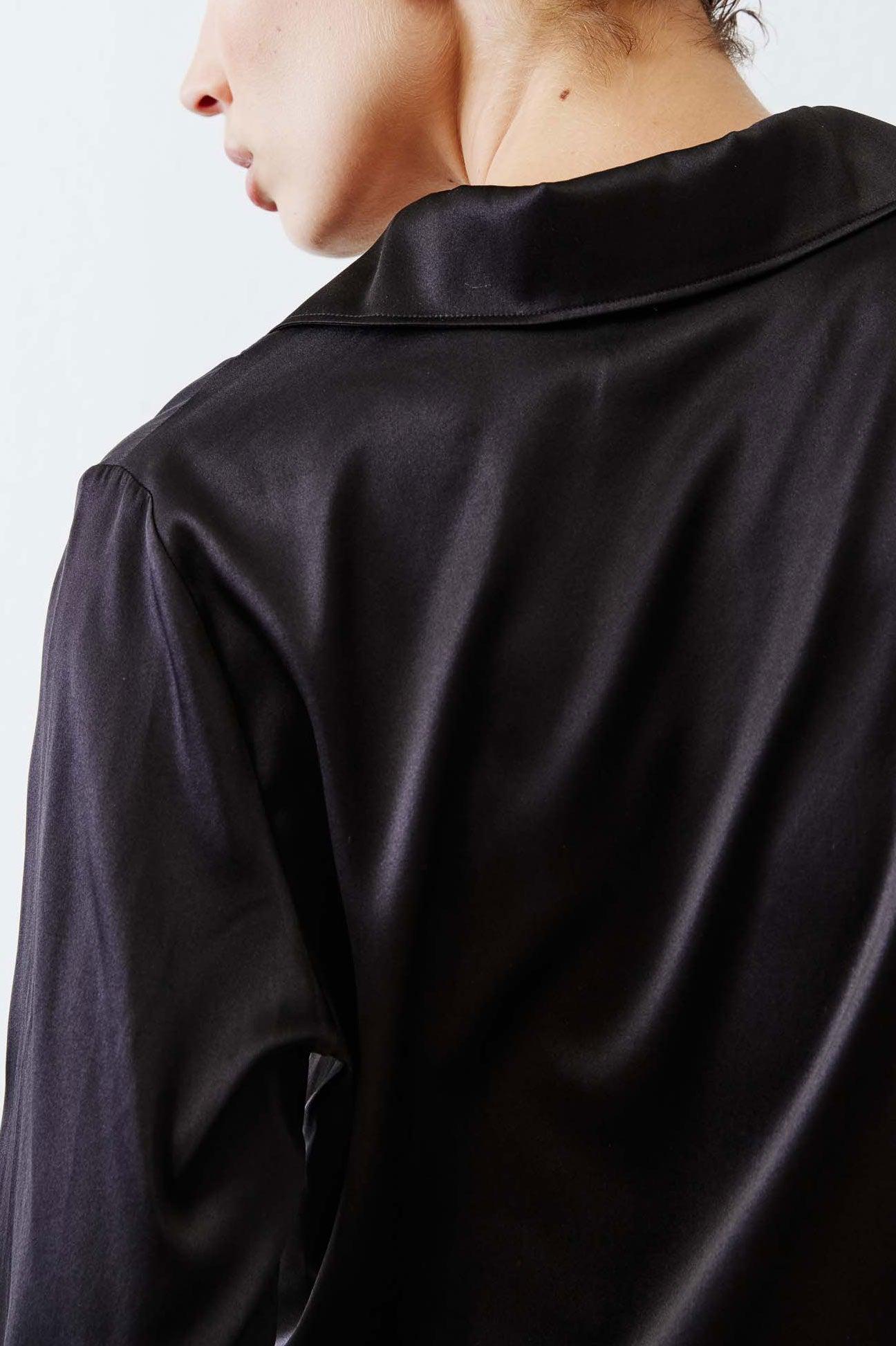 The Popover Washable Silk Long Sleeve Blouse Product Image