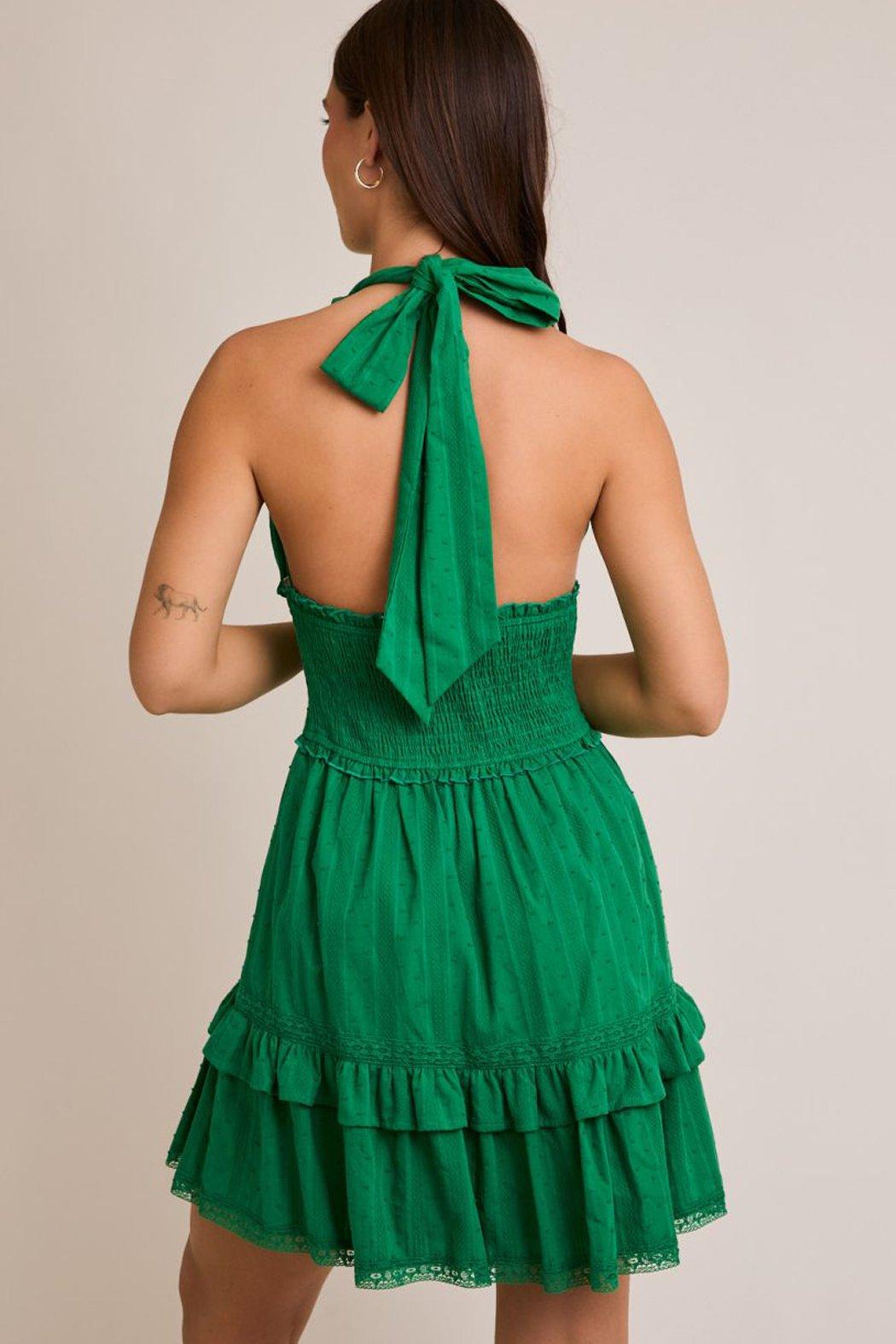 Kelly Smocked Waist Halter Dress Product Image