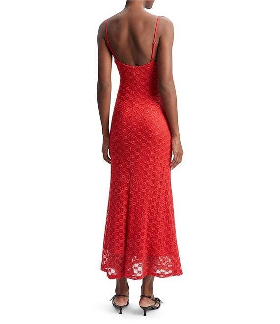 Bardot Adoni Square Neck Textured Floral Mesh Midi Slip Dress Product Image