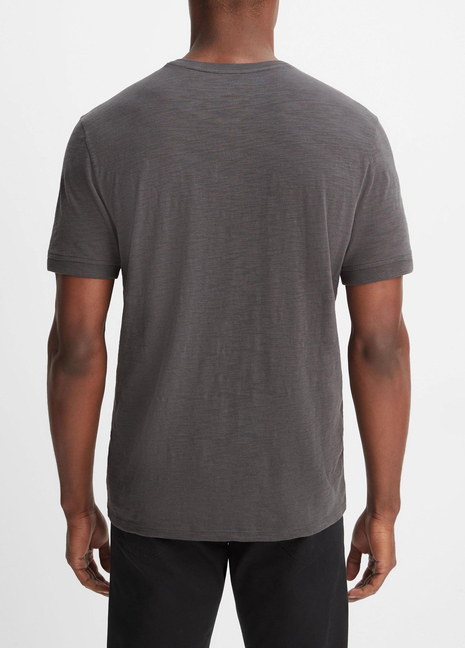 Slub Cotton Short Sleeve Henley Product Image
