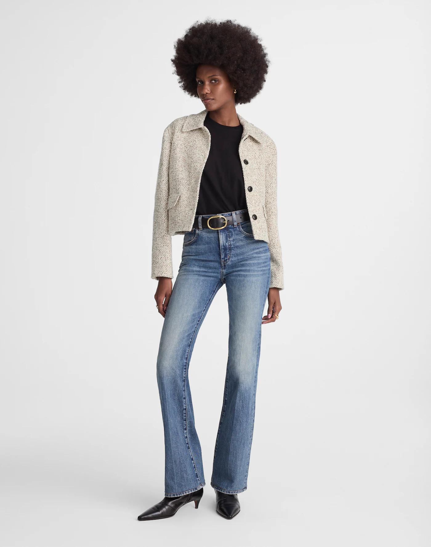 Button-Front Jacket in Bouclé Product Image