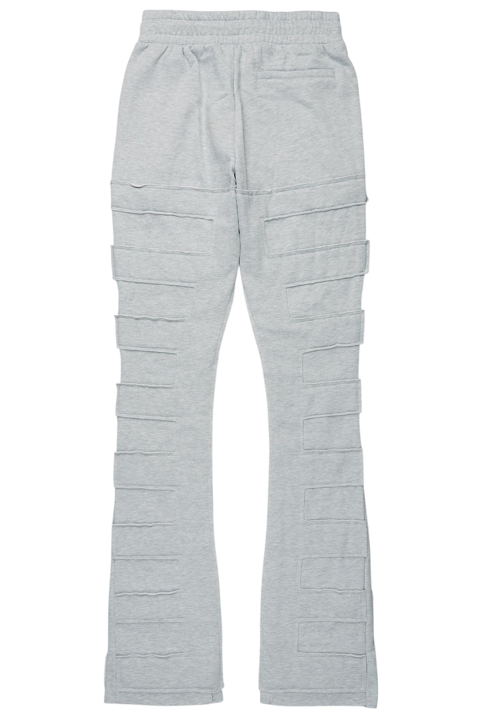Emilio Heather Grey Stacked Flare Track Pant Male Product Image