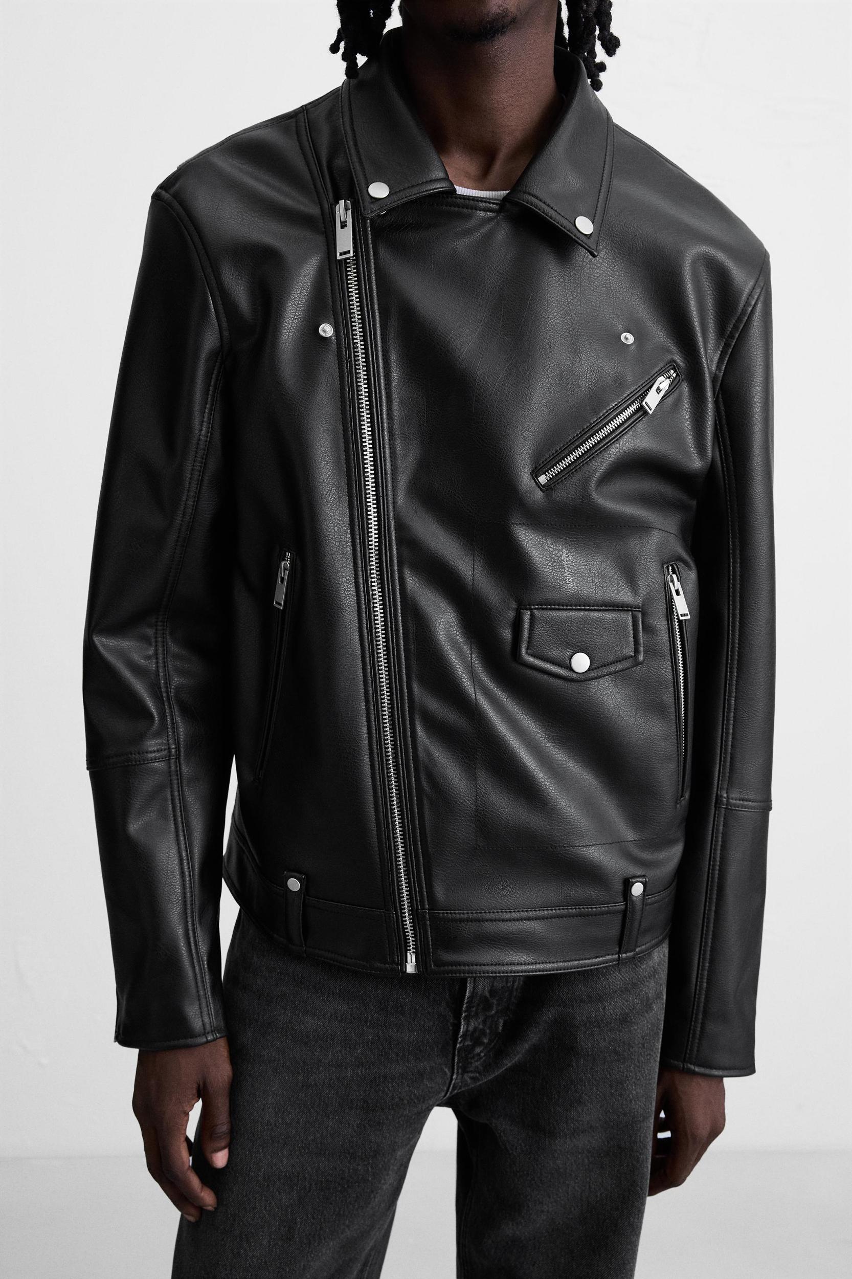 FAUX LEATHER BIKER JACKET Product Image