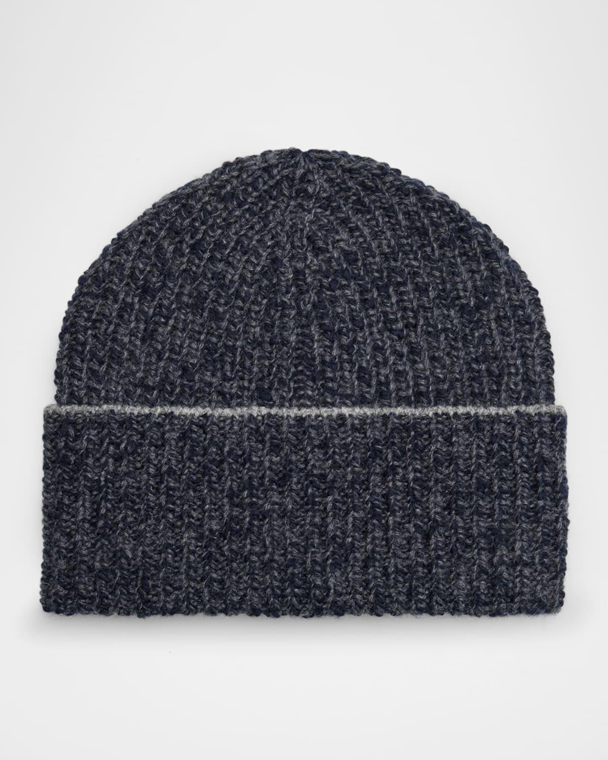 Mens Wool and Cashmere Mouline Beanie Hat Product Image