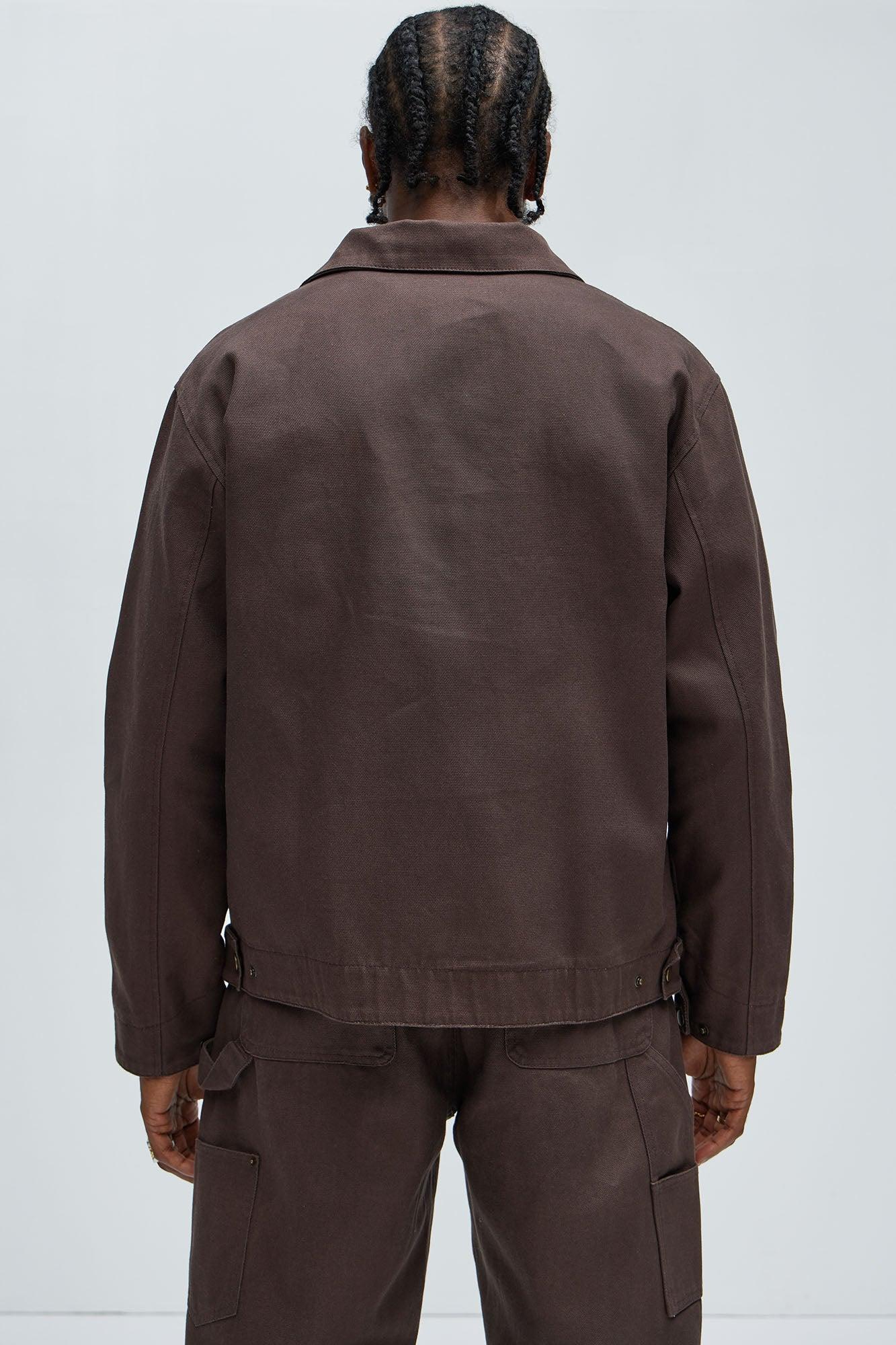 Alexander Utility Canvas Zip Work Jacket - Brown Product Image