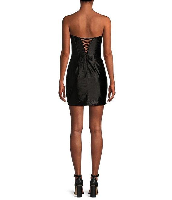 GB Social Satin Strapless Corset Bodice Mini Dress Product Image
