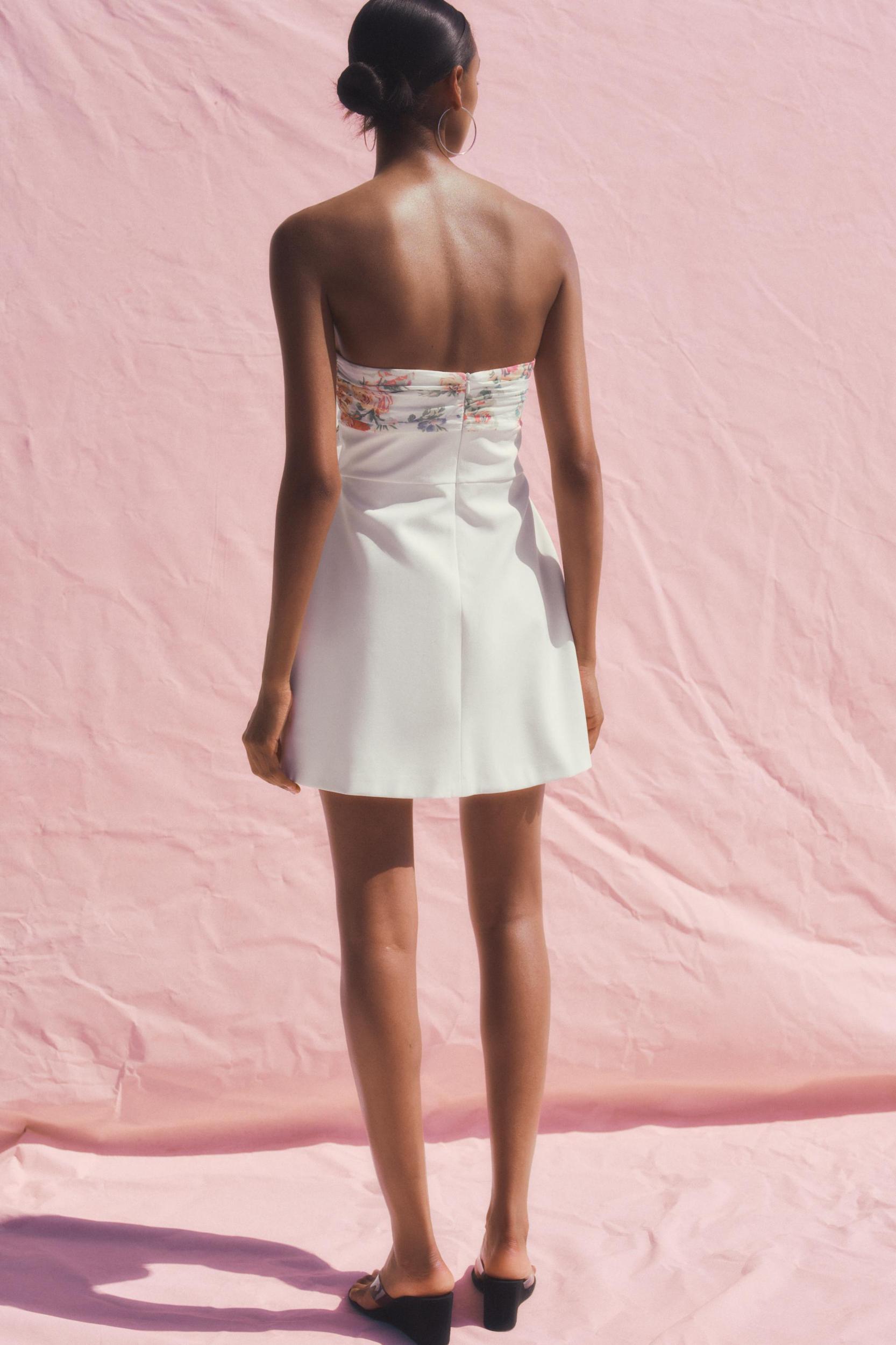 FLORAL PRINT HANKERCHIEF MINI DRESS Product Image