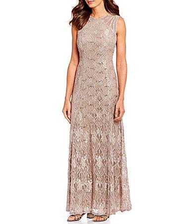 Women's R&M Richards Mermaid Lace Gown, Size: 16, Cadet Product Image