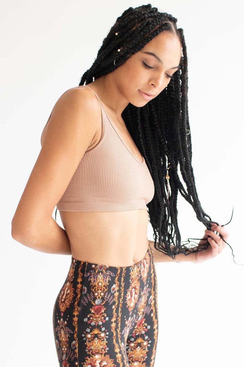 Tan Ribbed Seamless Bralette Product Image