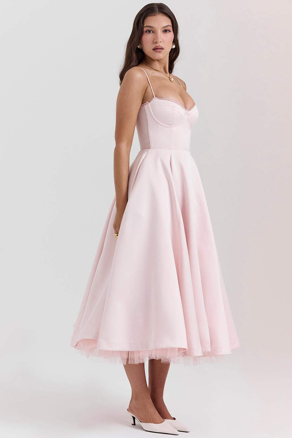 Mademoiselle  ballerina pink midi dress Product Image