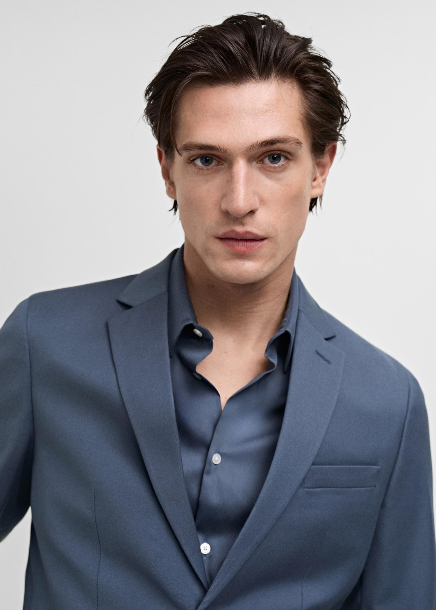 Super slim-fit suit jacket in stretch fabric - Men | MANGO USA Product Image