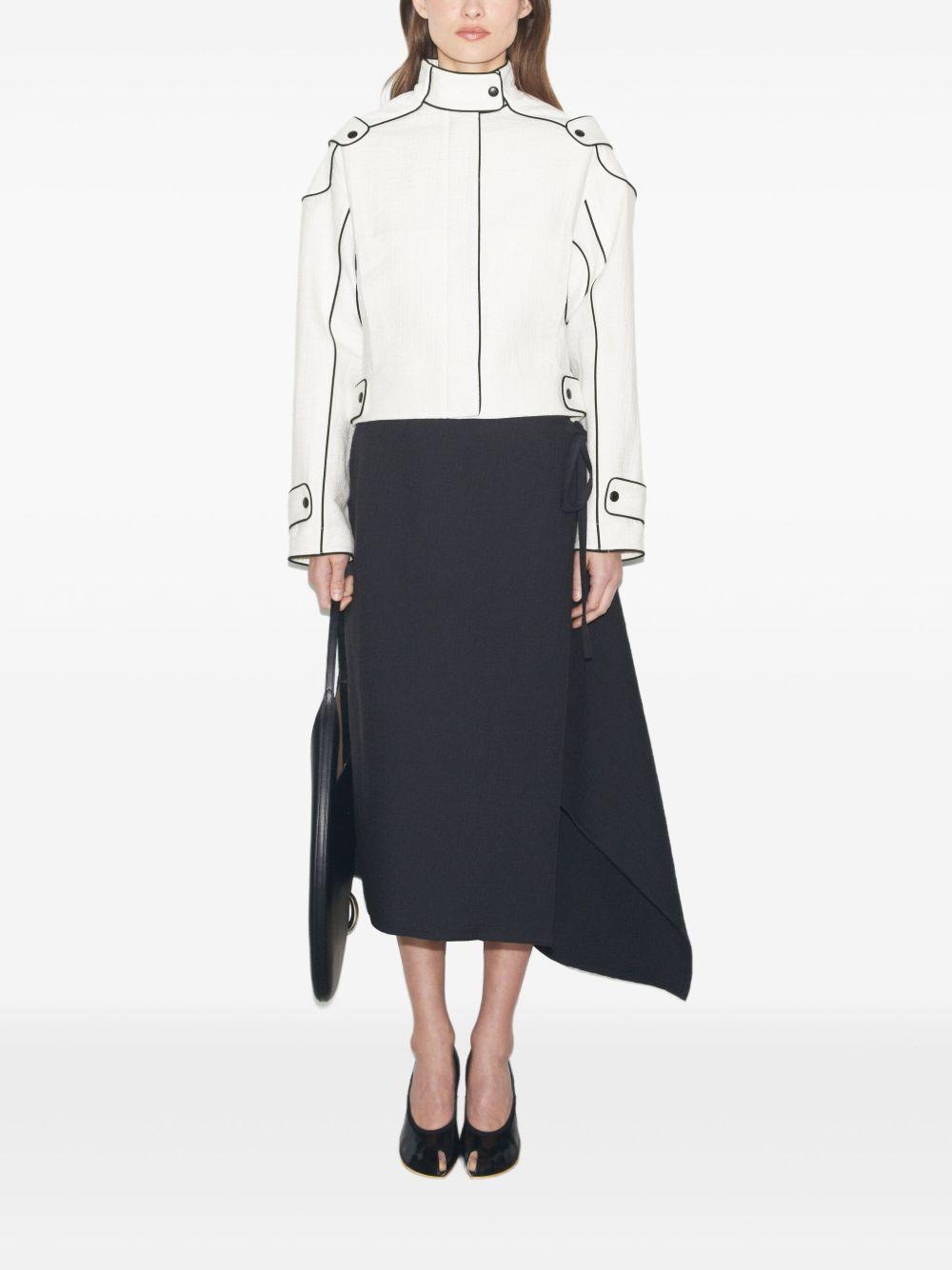 contrast-stitch cropped jacket Product Image