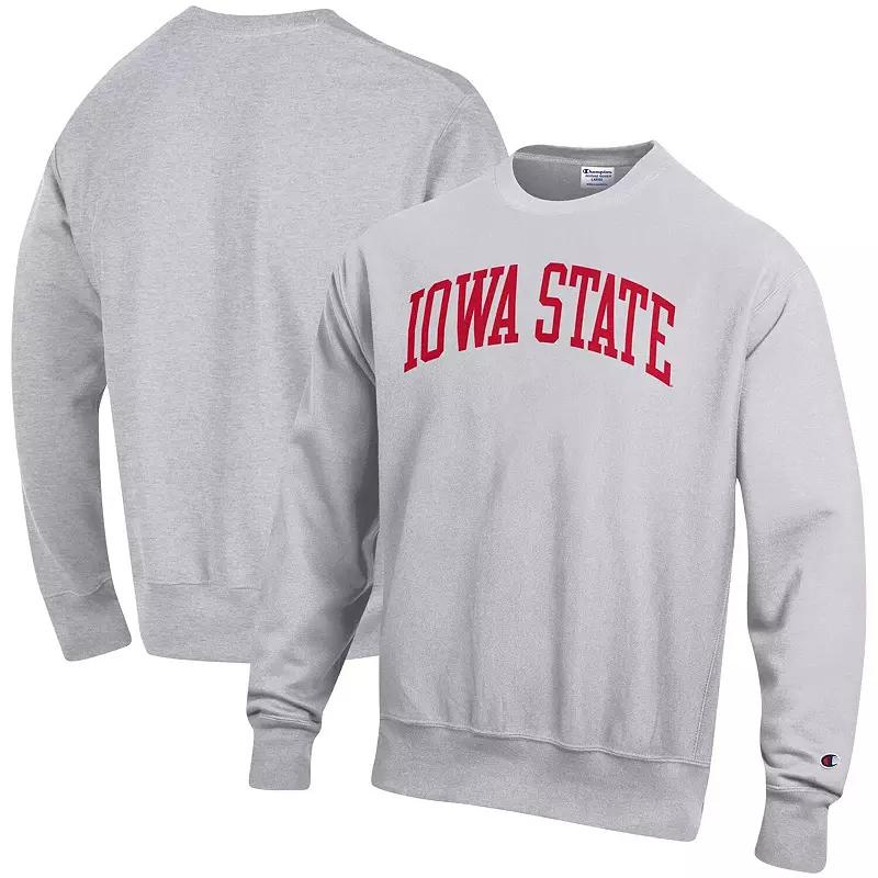Men's Champion Heathered Gray Iowa State Cyclones Arch Reverse Weave Pullover Sweatshirt,  Product Image
