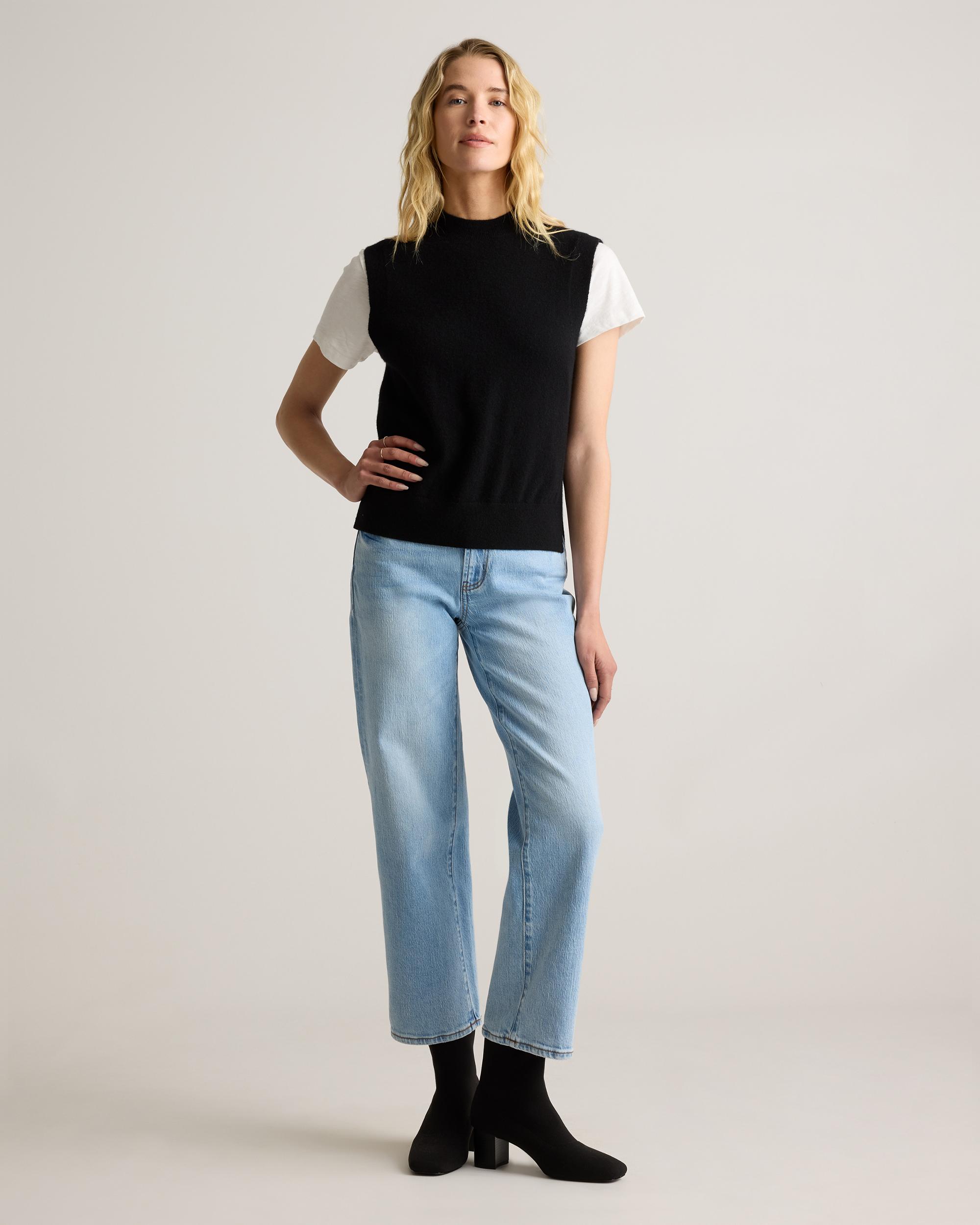 Quince | Women's Mongolian Cashmere Mock Neck Sweater Vest Product Image