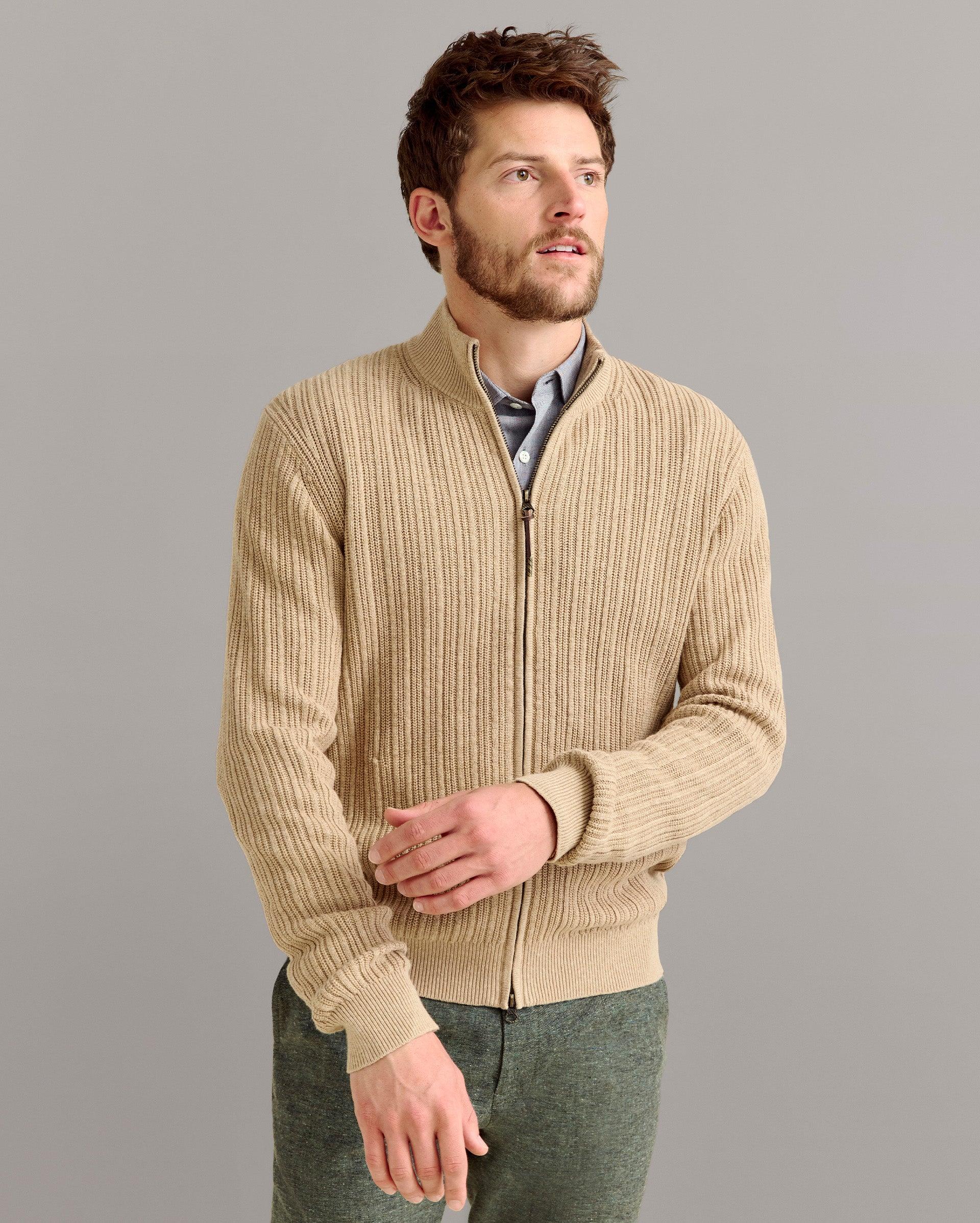 Heirloom Rib Two Way Zip Cardigan -  Product Image