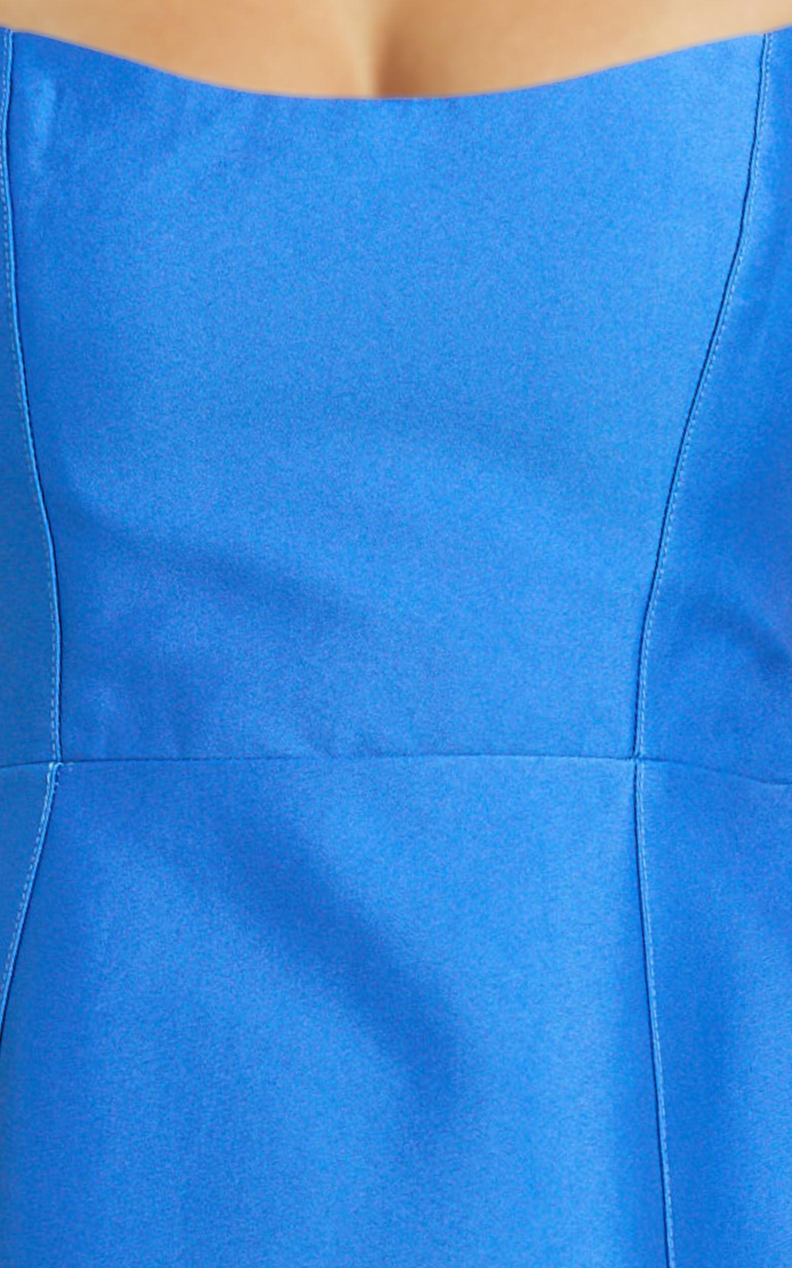 Carolina Mini Dress - Scoop Neck Panel Bodice Dress in Blue Product Image