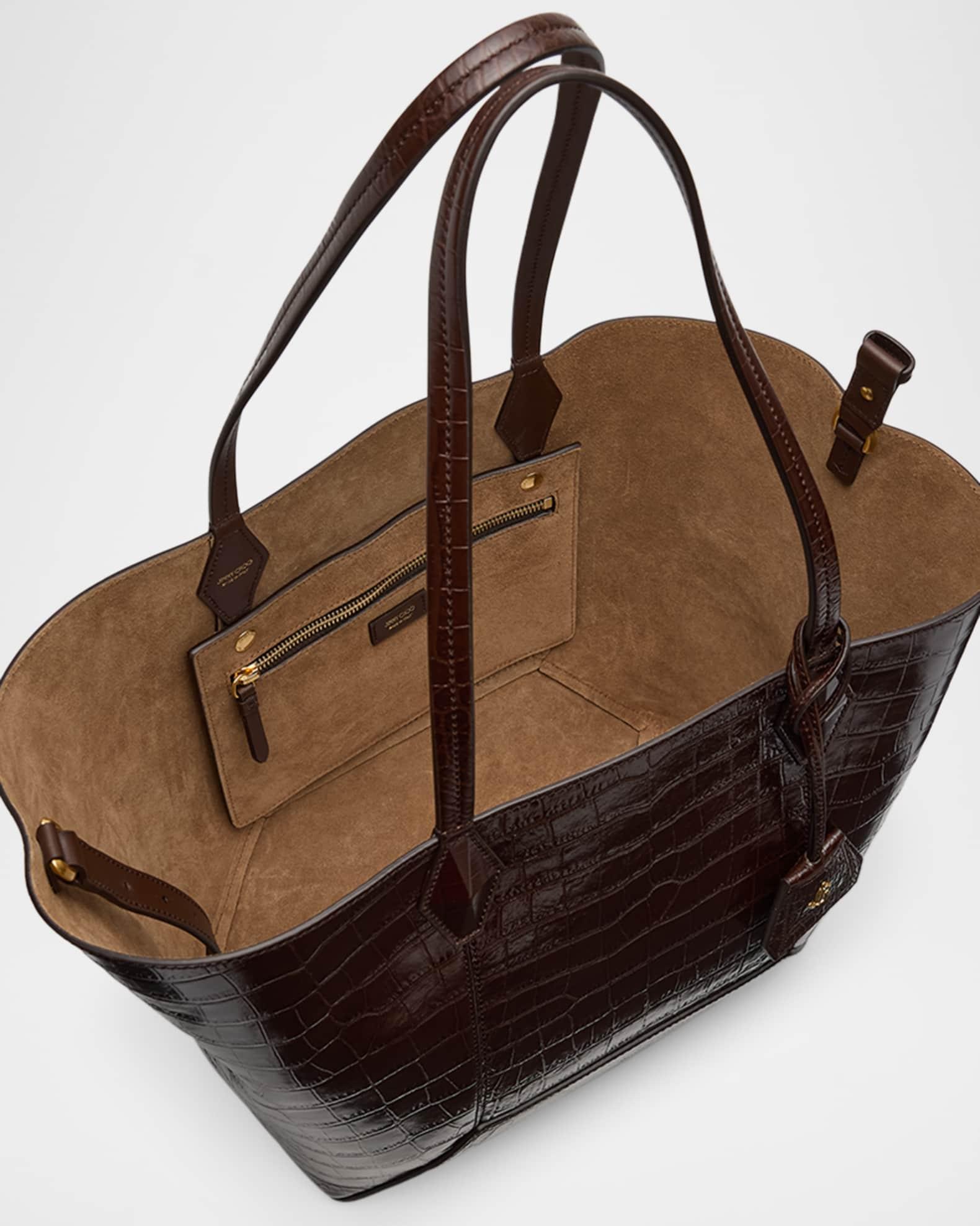 Diamond Medium Croc-Embossed Leather Hobo Bag Product Image