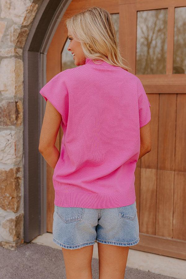 Statement Piece Knit Top in Pink Product Image