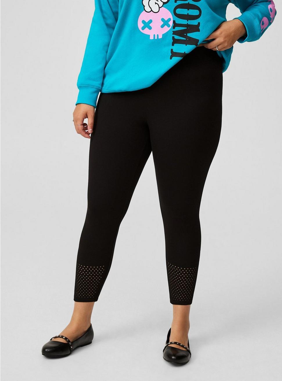 Crop Laser Cut Hem Legging Product Image