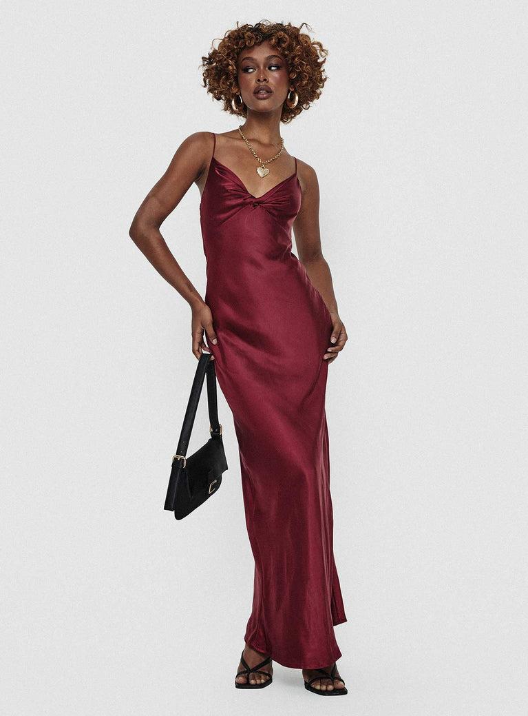 Marilyn Maxi Dress Wine Product Image