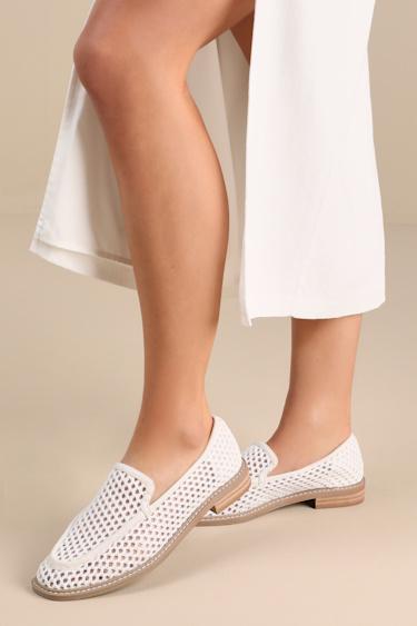 Fran White Woven Loafers Product Image