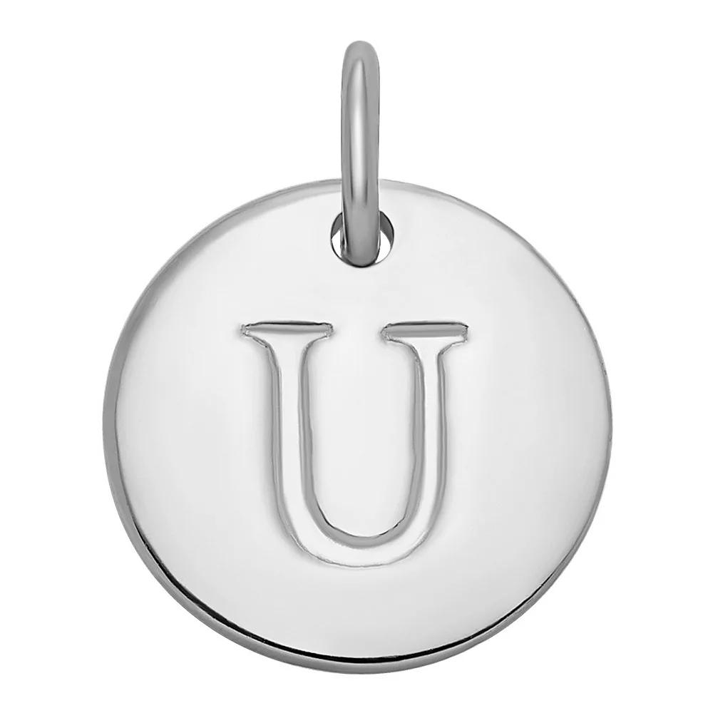 PRIMROSE Sterling Silver Letter Disc Charm, Women's, Sterling Silver F Product Image