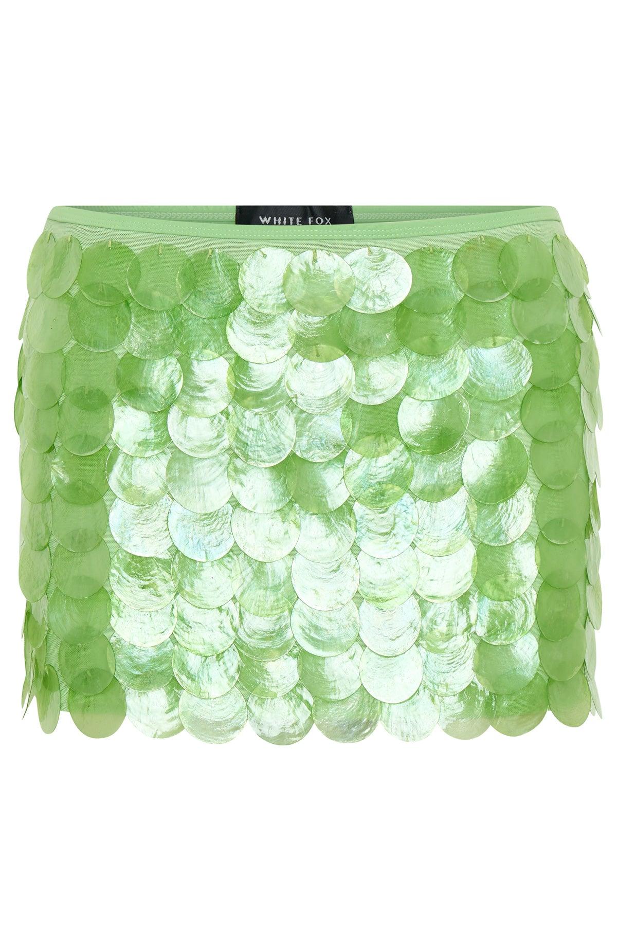 Forgiven Aura Shell Mini Skirt Lime Product Image