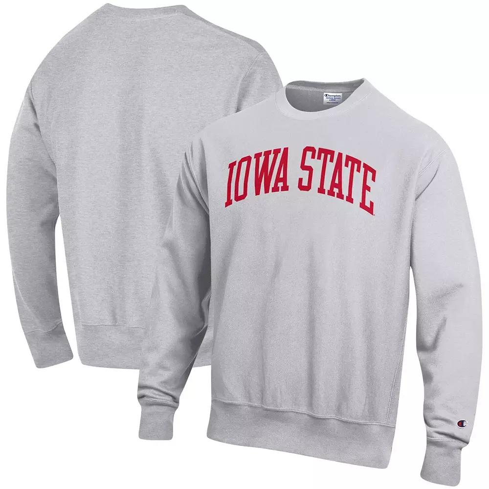 Men's Champion Heathered Gray Iowa State Cyclones Arch Reverse Weave Pullover Sweatshirt,  Product Image