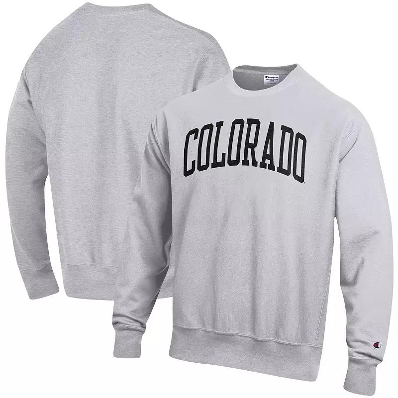 Men's Champion Heathered Gray Colorado Buffaloes Arch Reverse Weave Pullover Sweatshirt,  Product Image