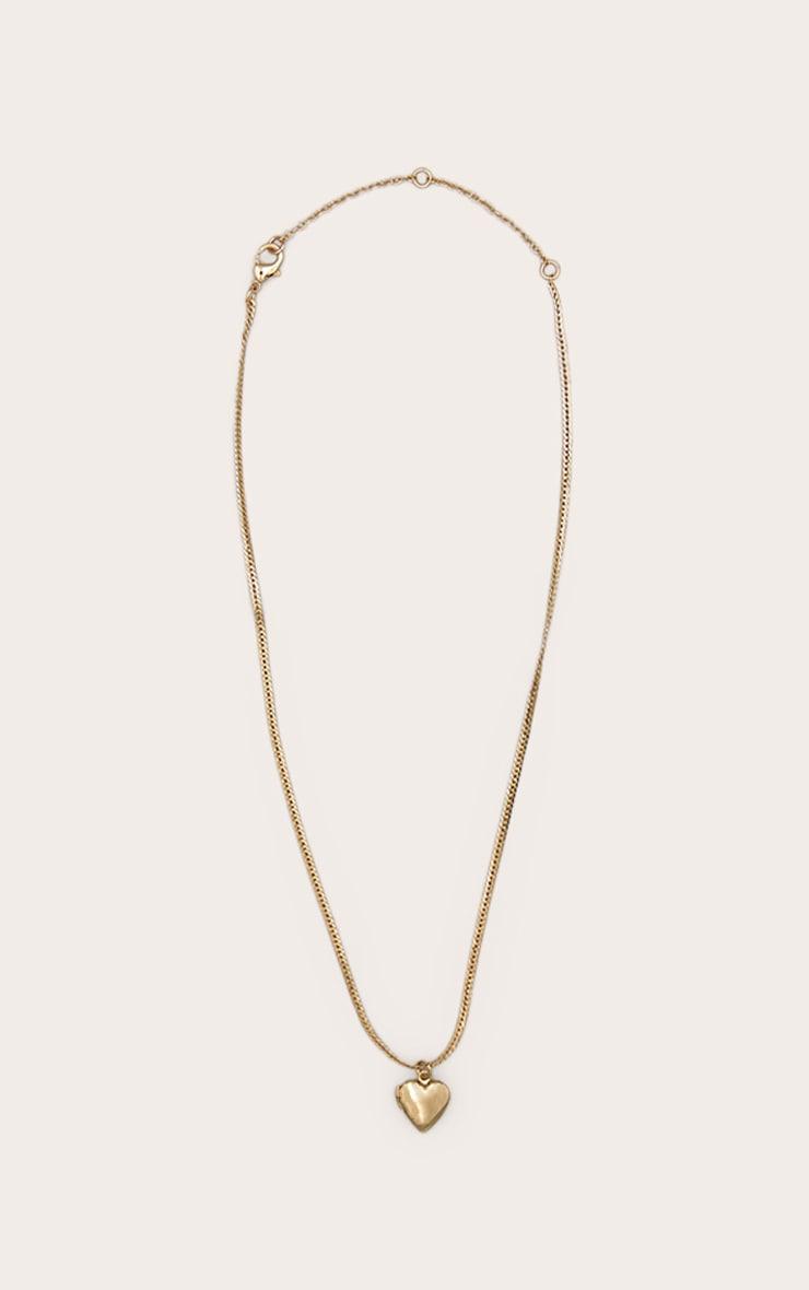 Gold Locket Snake Chain Necklace Product Image