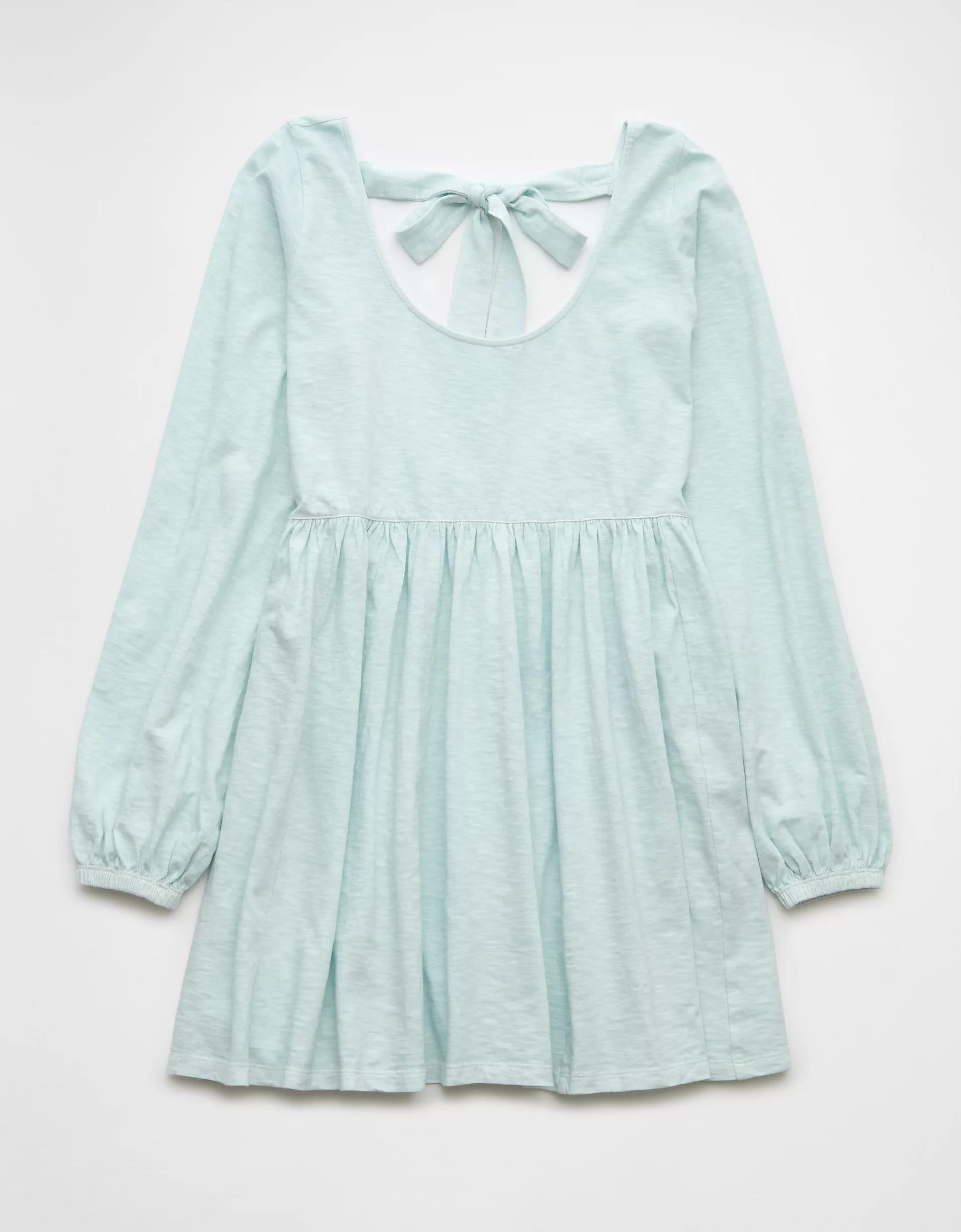 AE Sunchaser Knit Long-Sleeve Scoop Neck Mini Dress Product Image